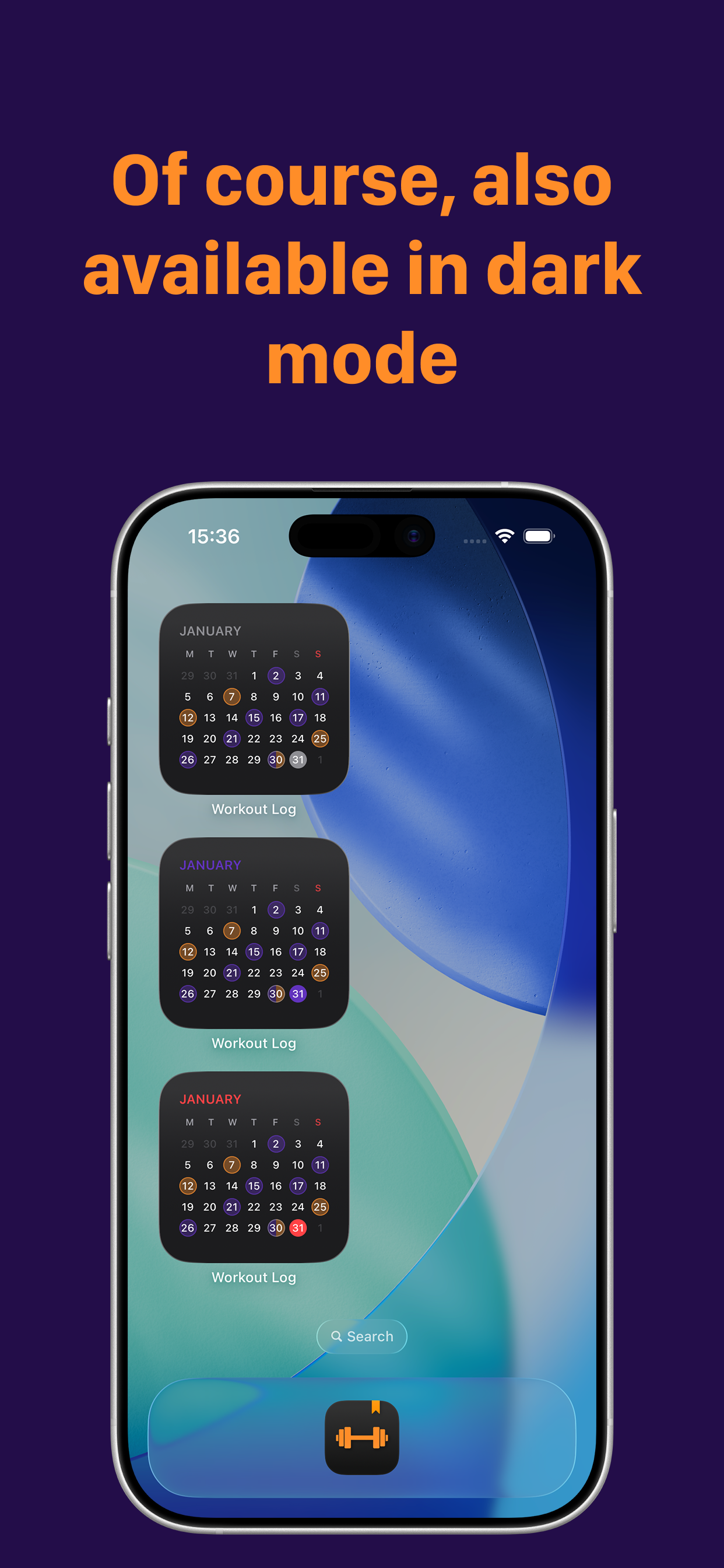 Widget – dark mode