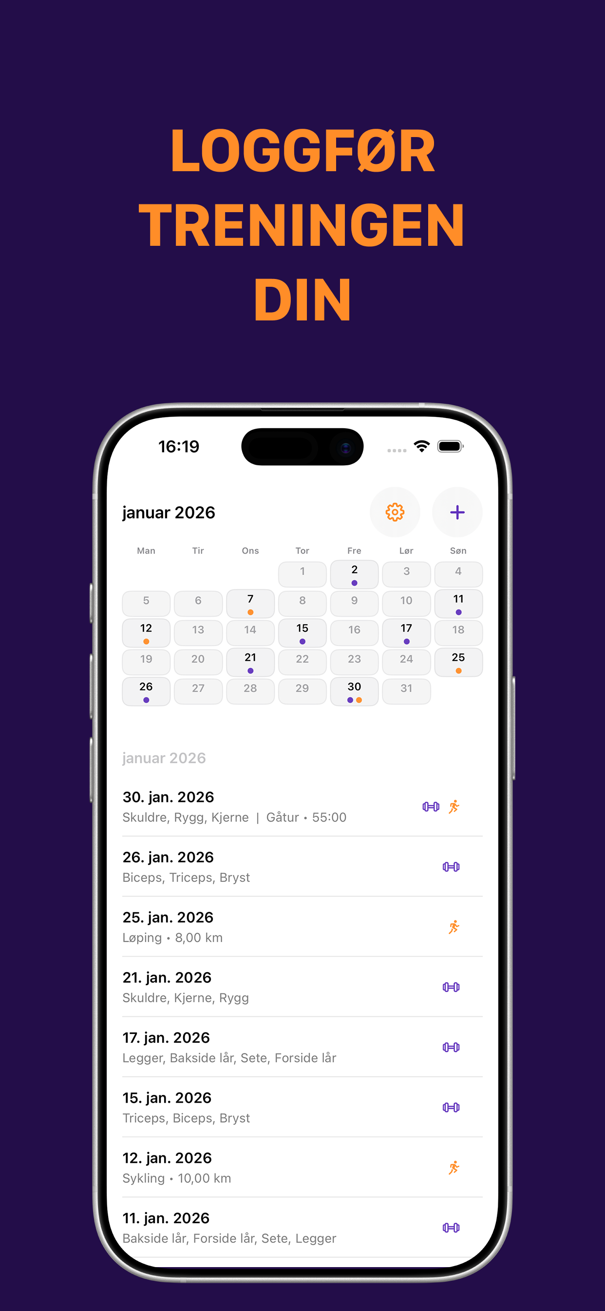 Loggfør treningen din